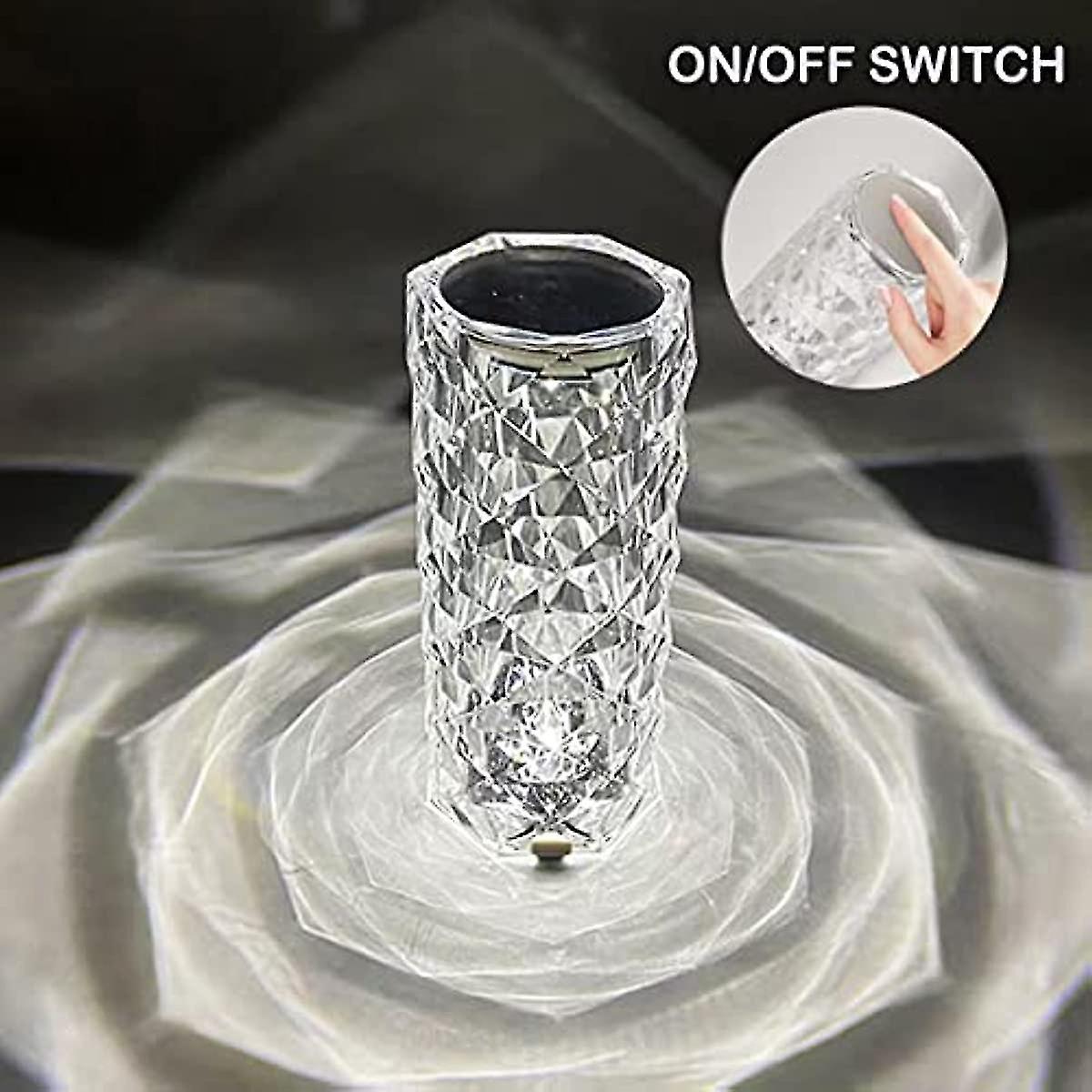 16 Color Crystal Lamp Led Night Light  Crystal Rose Diamond Table Lamp Touch Control  Usb Rechargeable Bedside Lamps Romantic Lighting For For Kids Be