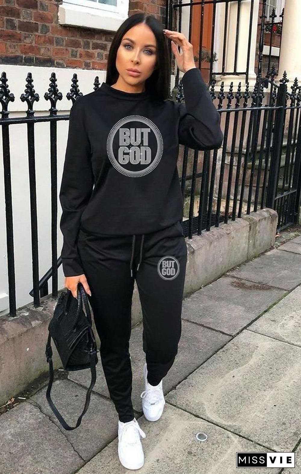 Plus Size Loose Casual Sweat Shirts and Pants Tracksuit