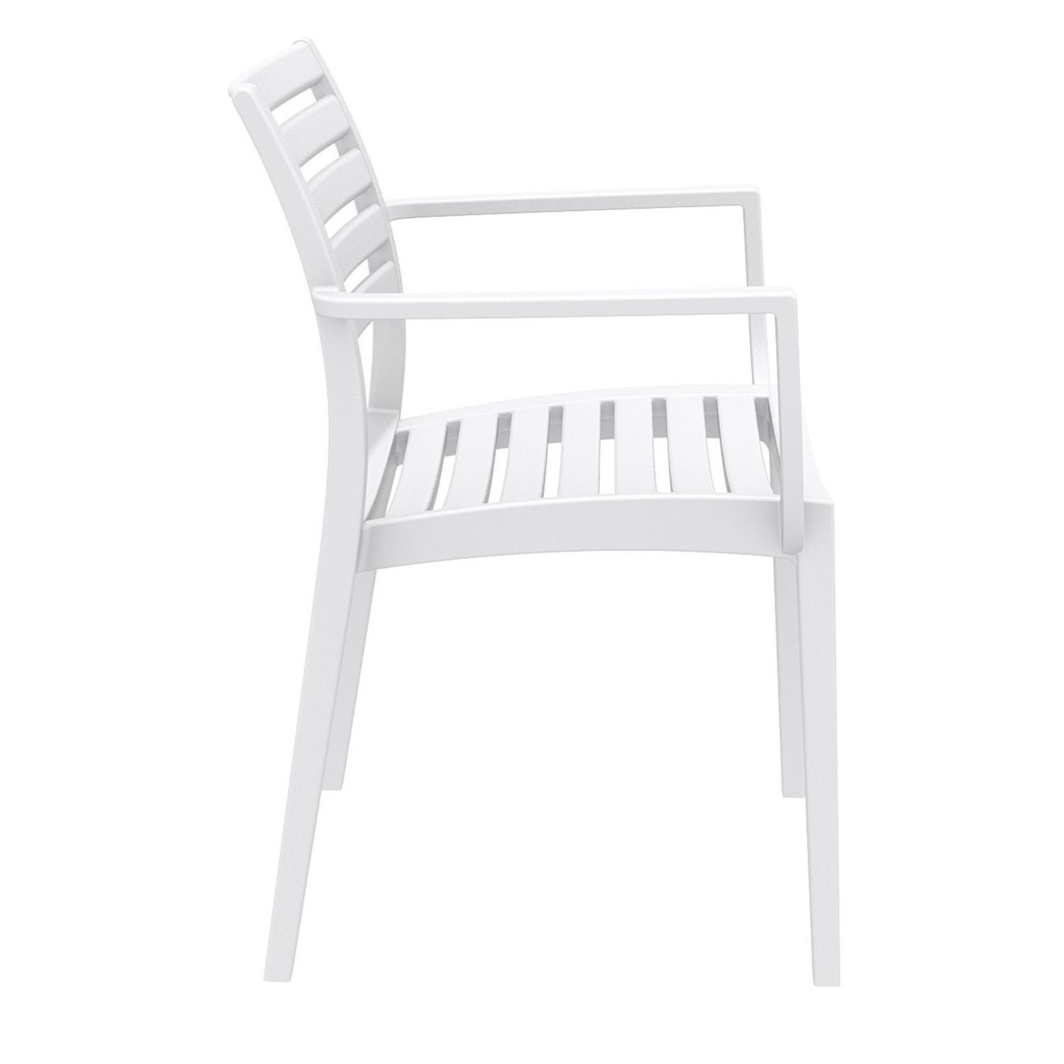 33 White Stackable Outdoor Patio Dining Arm Chair