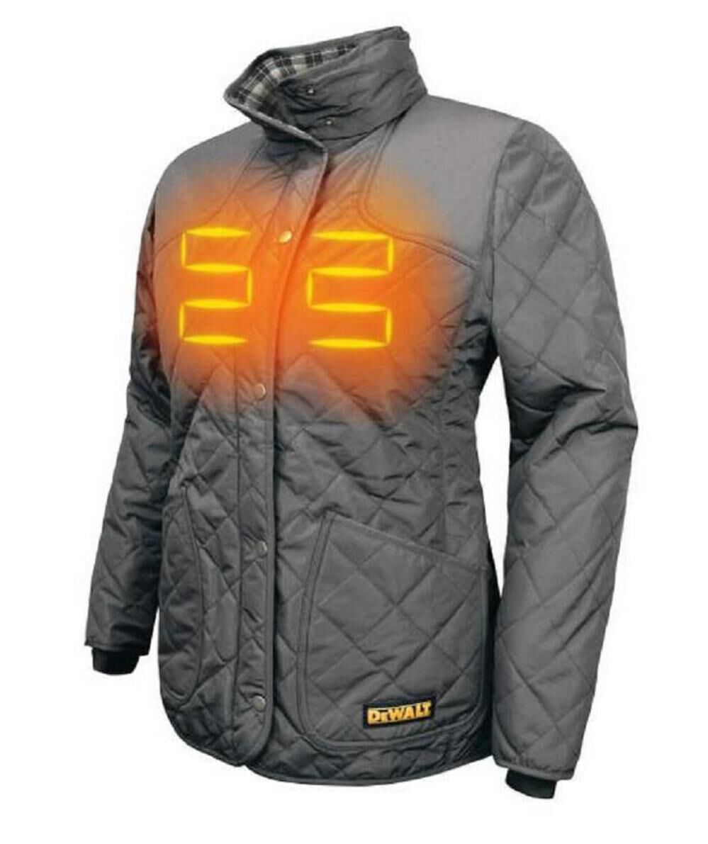 DEWALT Womans Heated Kit Barn Coat Charcoal Large DCHJ084CD1-L from DEWALT