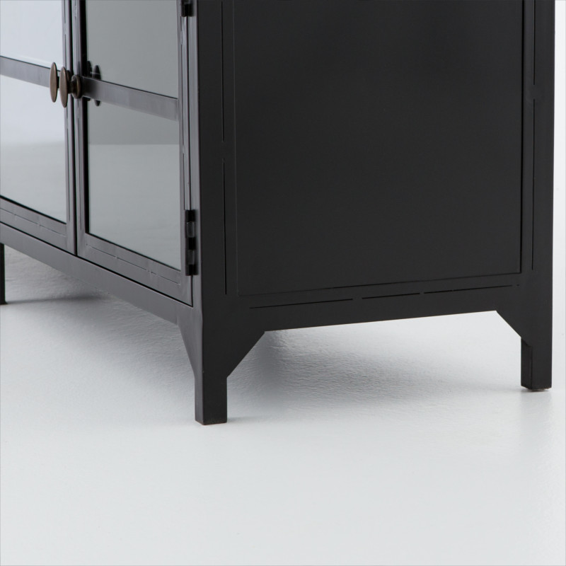 Barton Shadow Box Media Console   Industrial   Entertainment Centers And Tv Stands   by Marco Polo Imports  Houzz