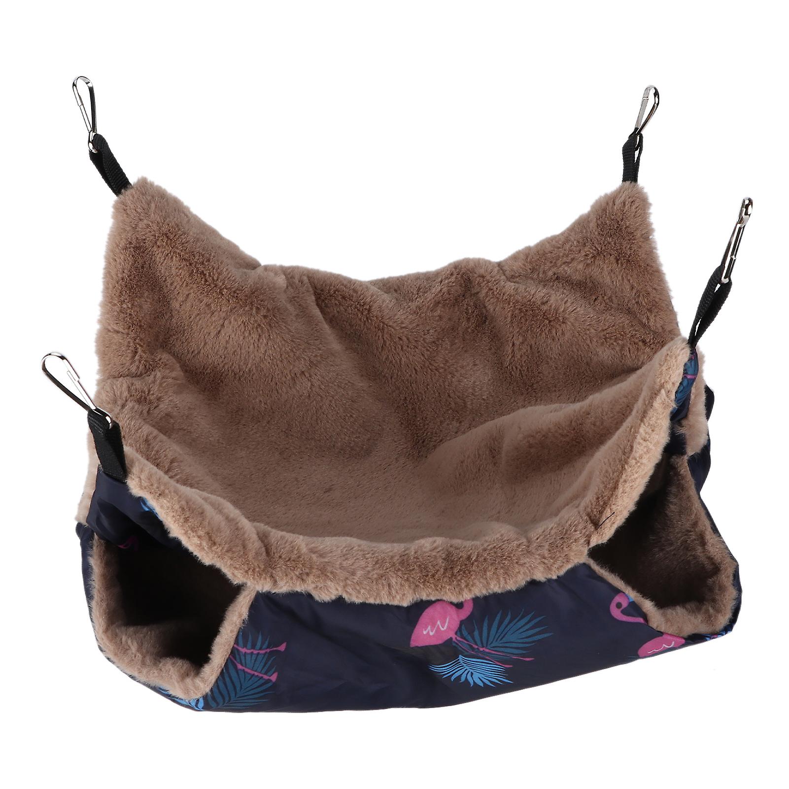 Pet Doublelayer Warm Hammock Easy To Clean And Install Hanging Squirrel Sleeping Bag(s Flamingo)