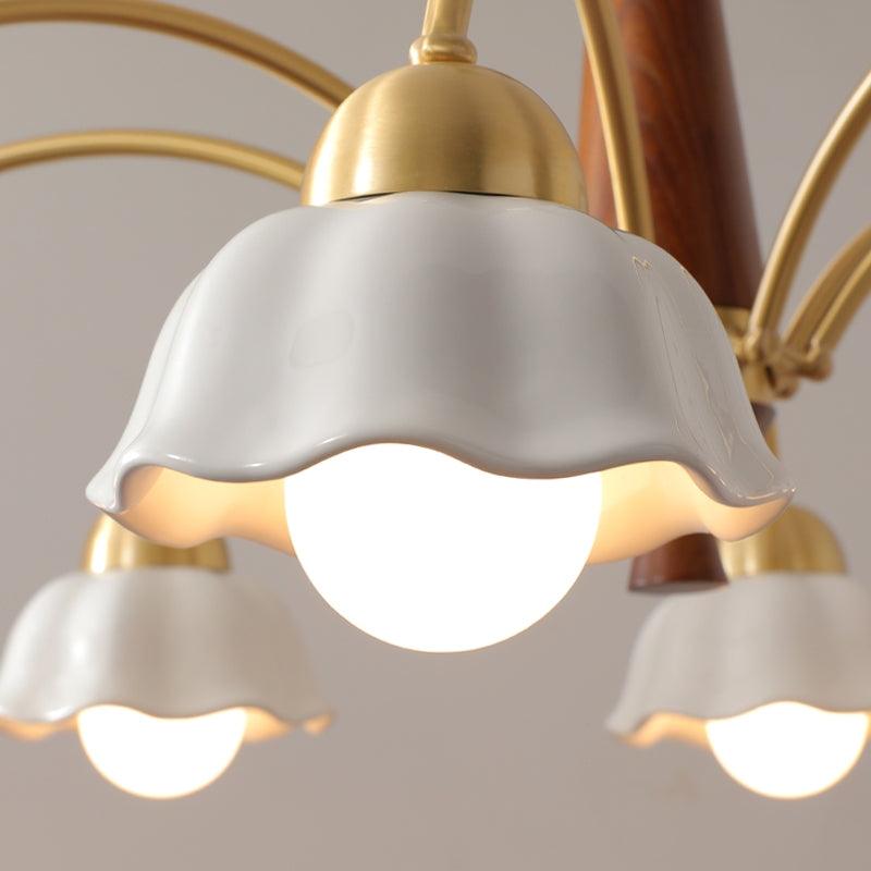 Swedish Modern Brass Chandelier