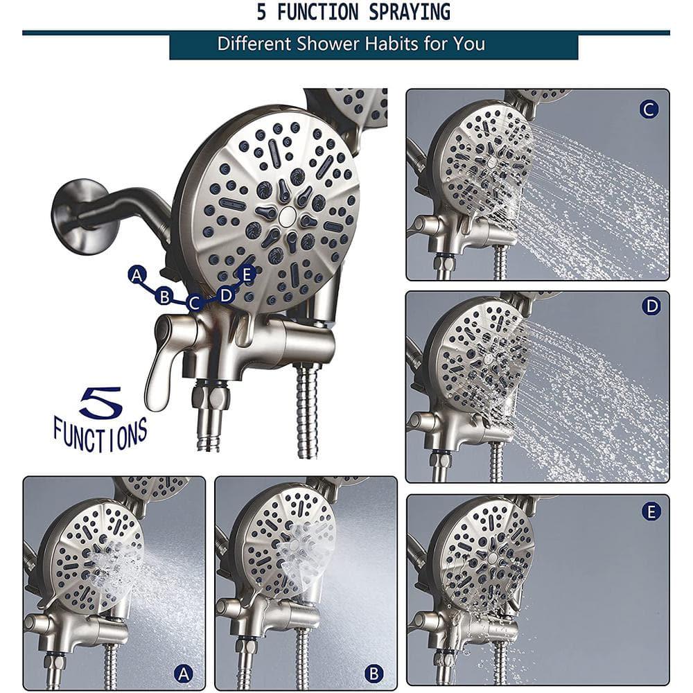 ELLOampALLO SingleHandle 48Spray Shower Faucet Handheld Combo with 5 in Shower Head in Brushed Nickel