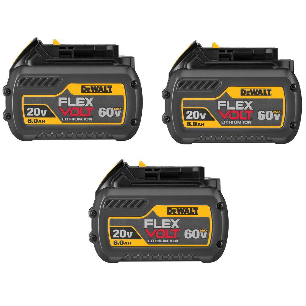 DW FLEXVOLT 20V60V MAX Lithium-Ion 6.0Ah Battery (3 Pack) DCB606-3