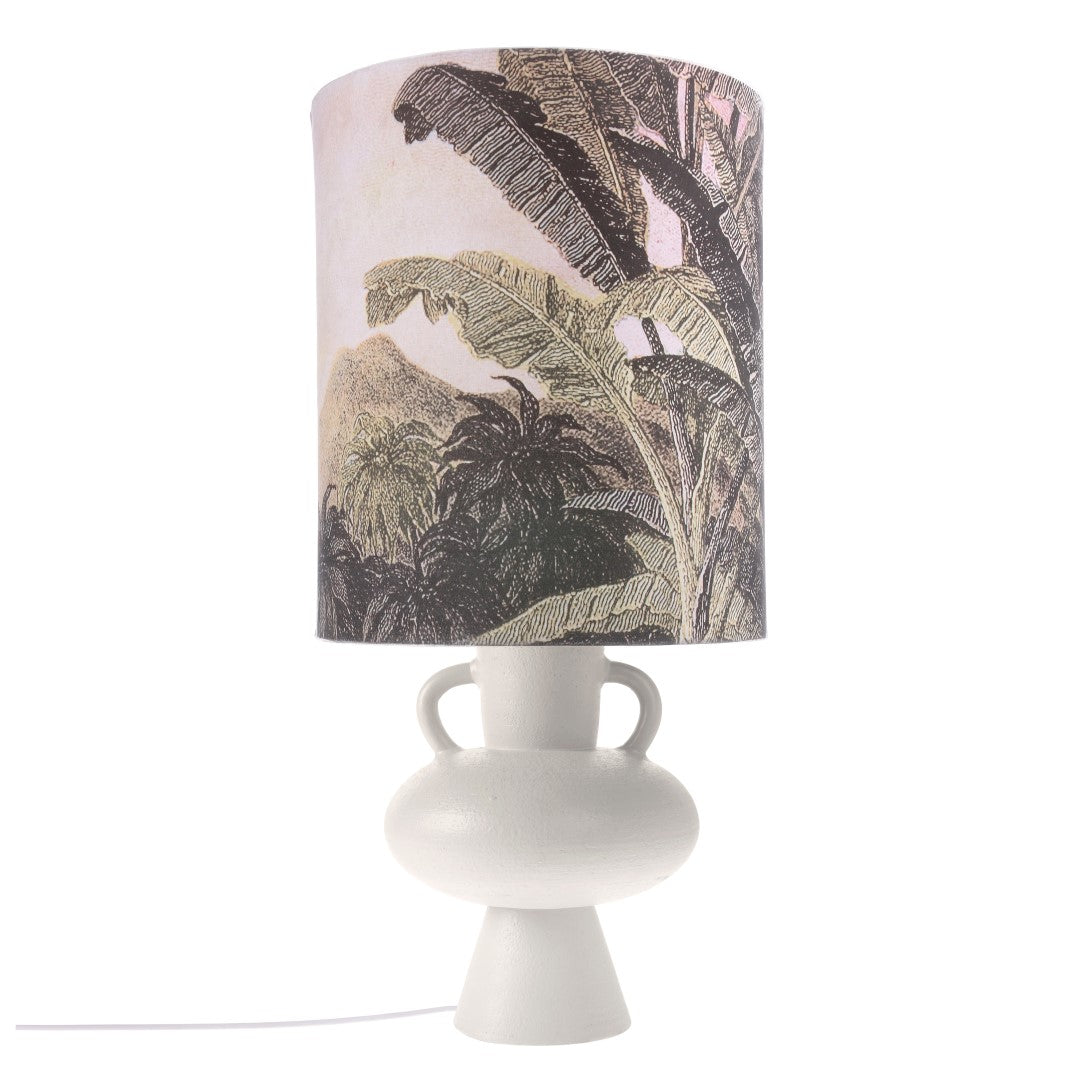 Printed jungle table lamp - white base