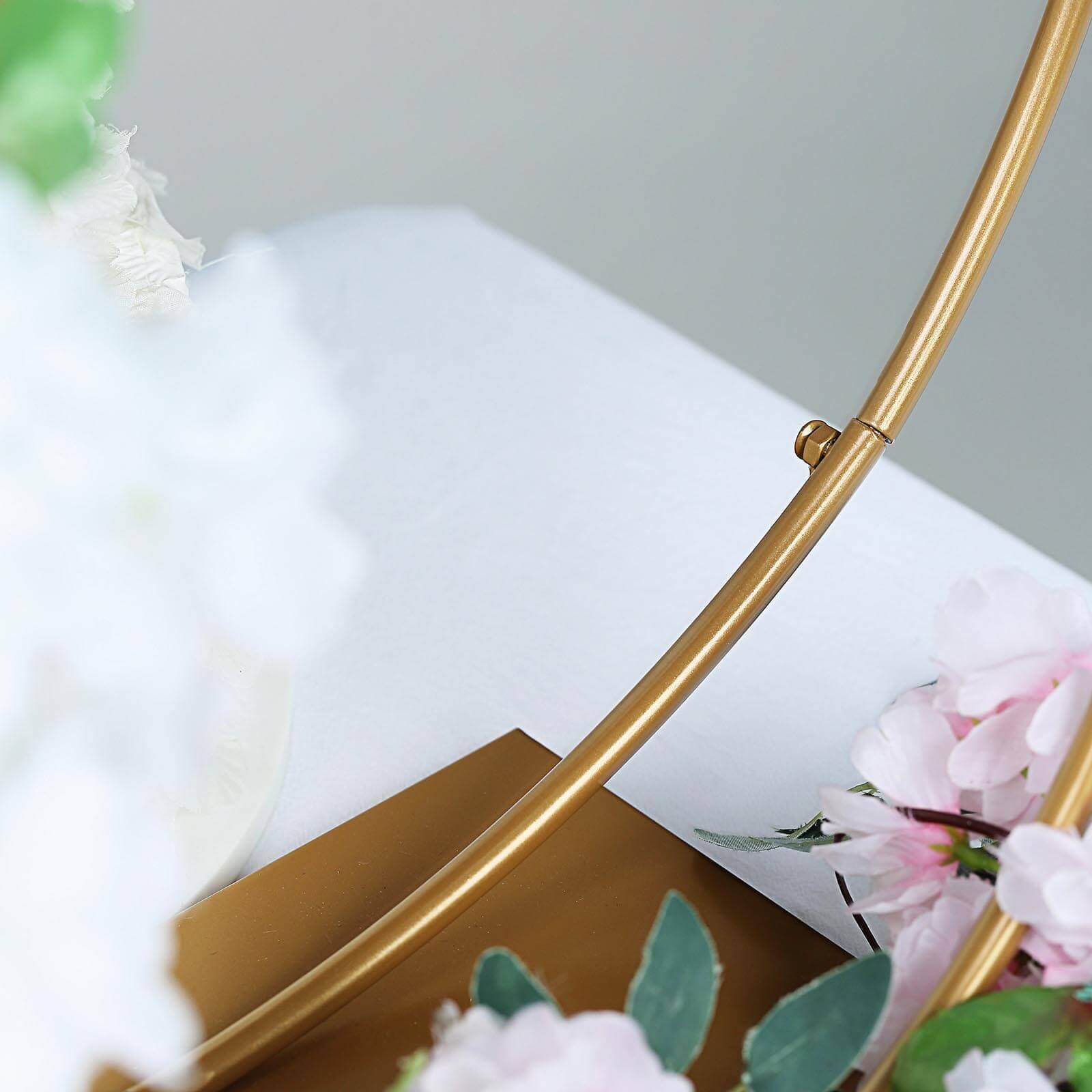 Gold Double Metal Hoop Wedding Centerpiece, Flower Stand 24