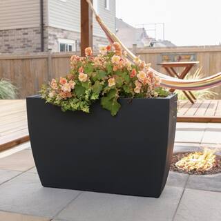 Mayne Kobi Trough Black Polyethylene Planter 8836-B