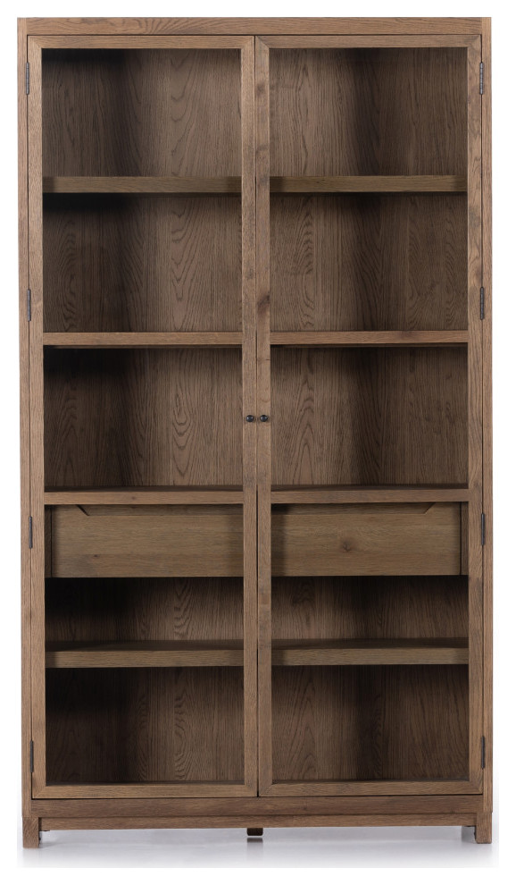 Millie Cabinet  Drifted Oak Solid   Transitional   Bookcases   by Four Hands  Houzz