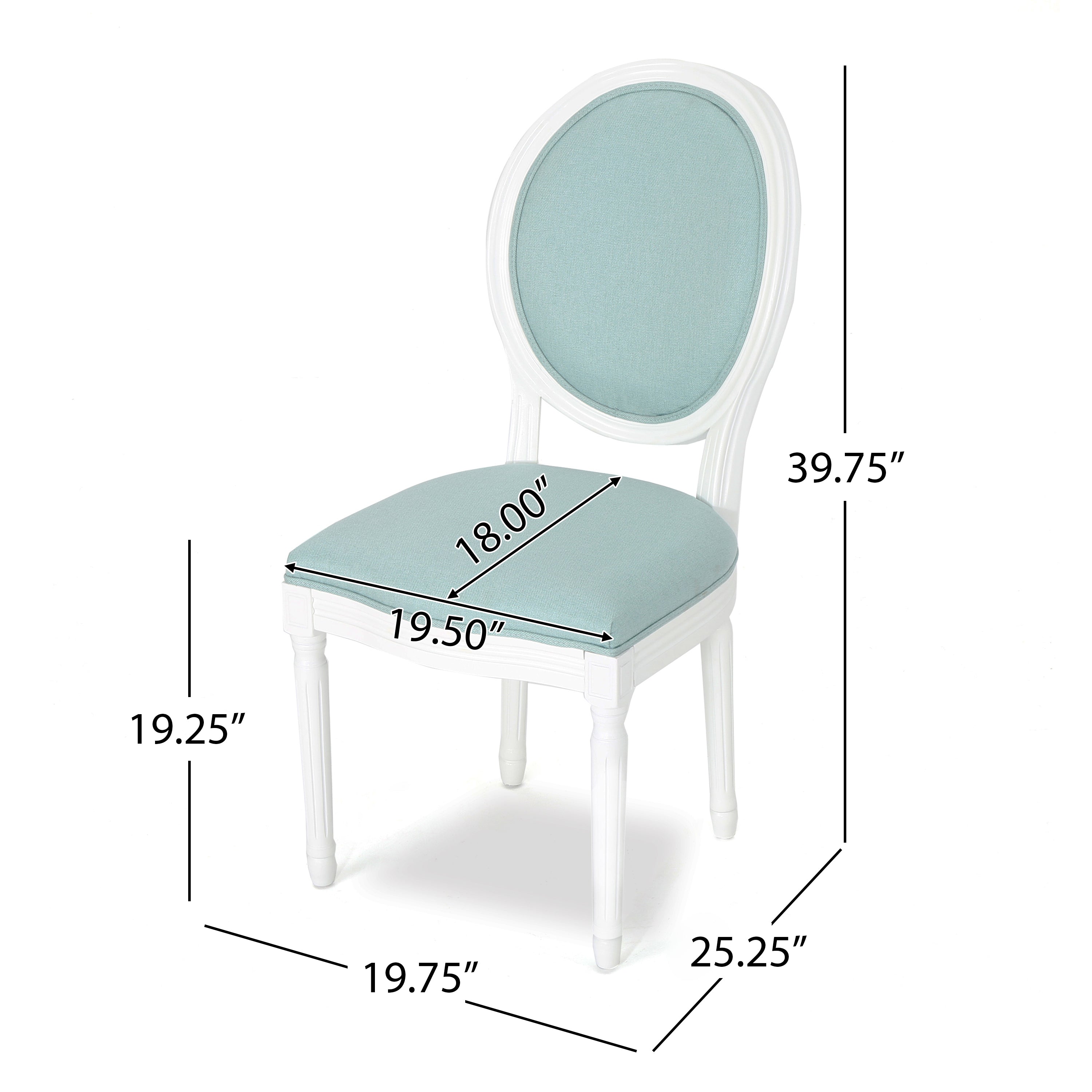 Adelise Traditional Light Blue Upholstered Fabric Dining Chairs (Set of 2)