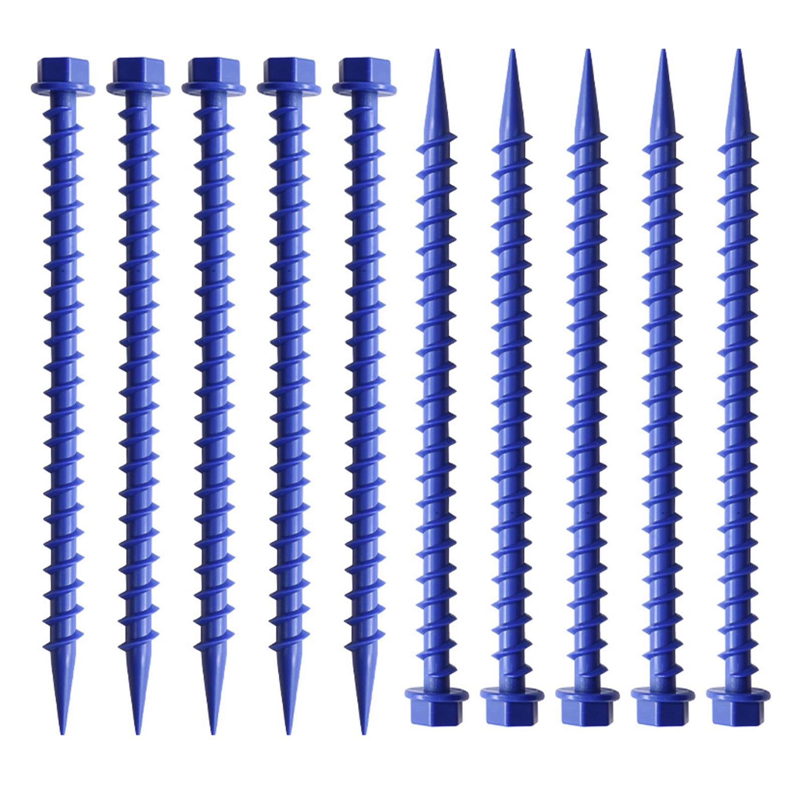 lifestyling2020 10x Heavy Duty Tent Pegs Spikes Portable for Garden Tarpaulin blue