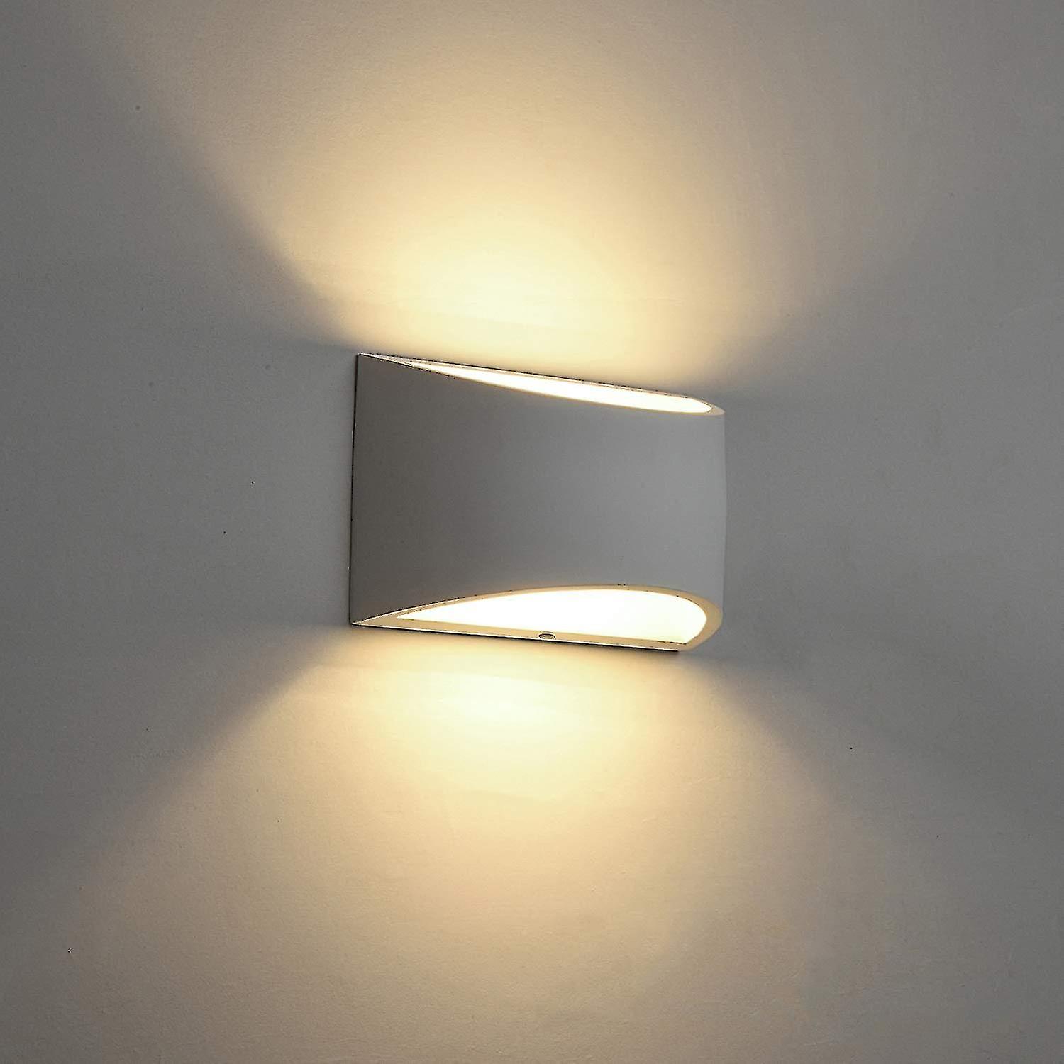 Modern Wall Sconce，indoor Wall Lights Uplighter Downlighter Gypsum Plaster Sconce Lighting With 2700k 7w G9 Led Bulbs For Living Room Bedroom Hallway