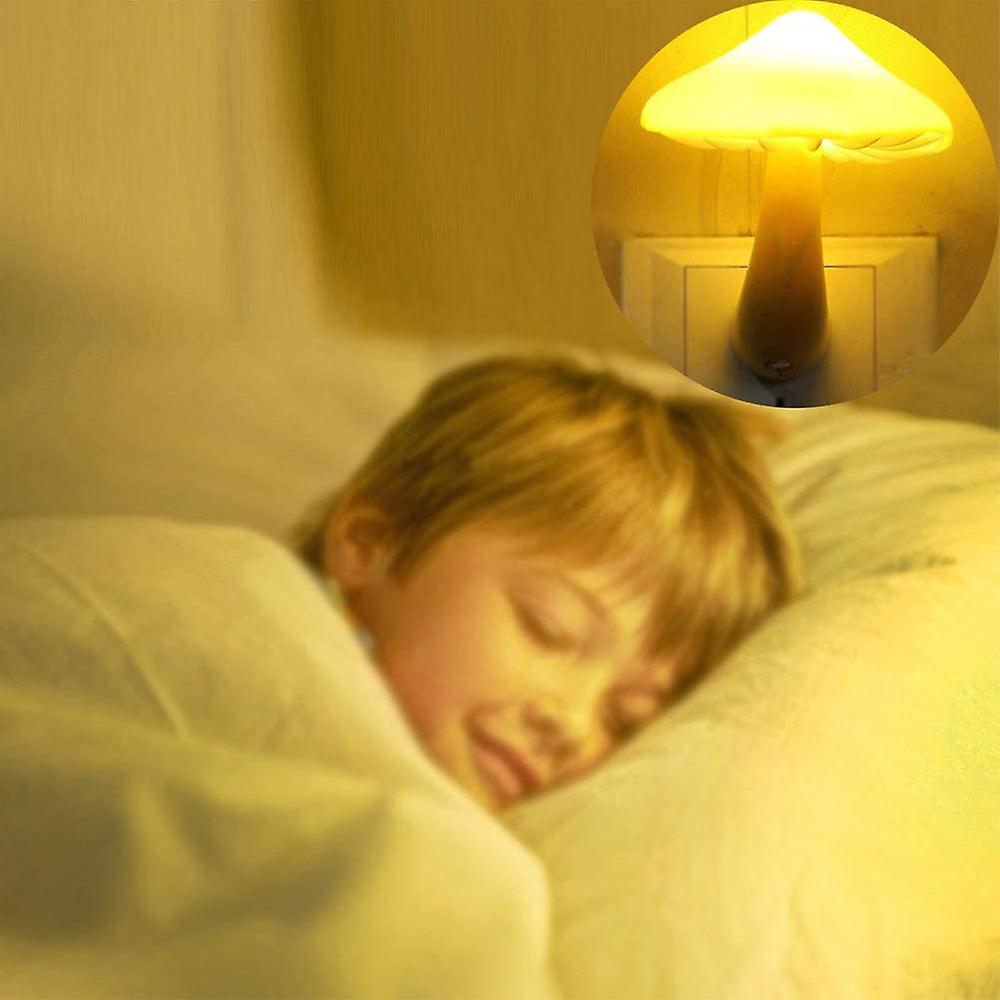 Mushroom Energy Saving Sensor Led Night Light With Plug (yellow)