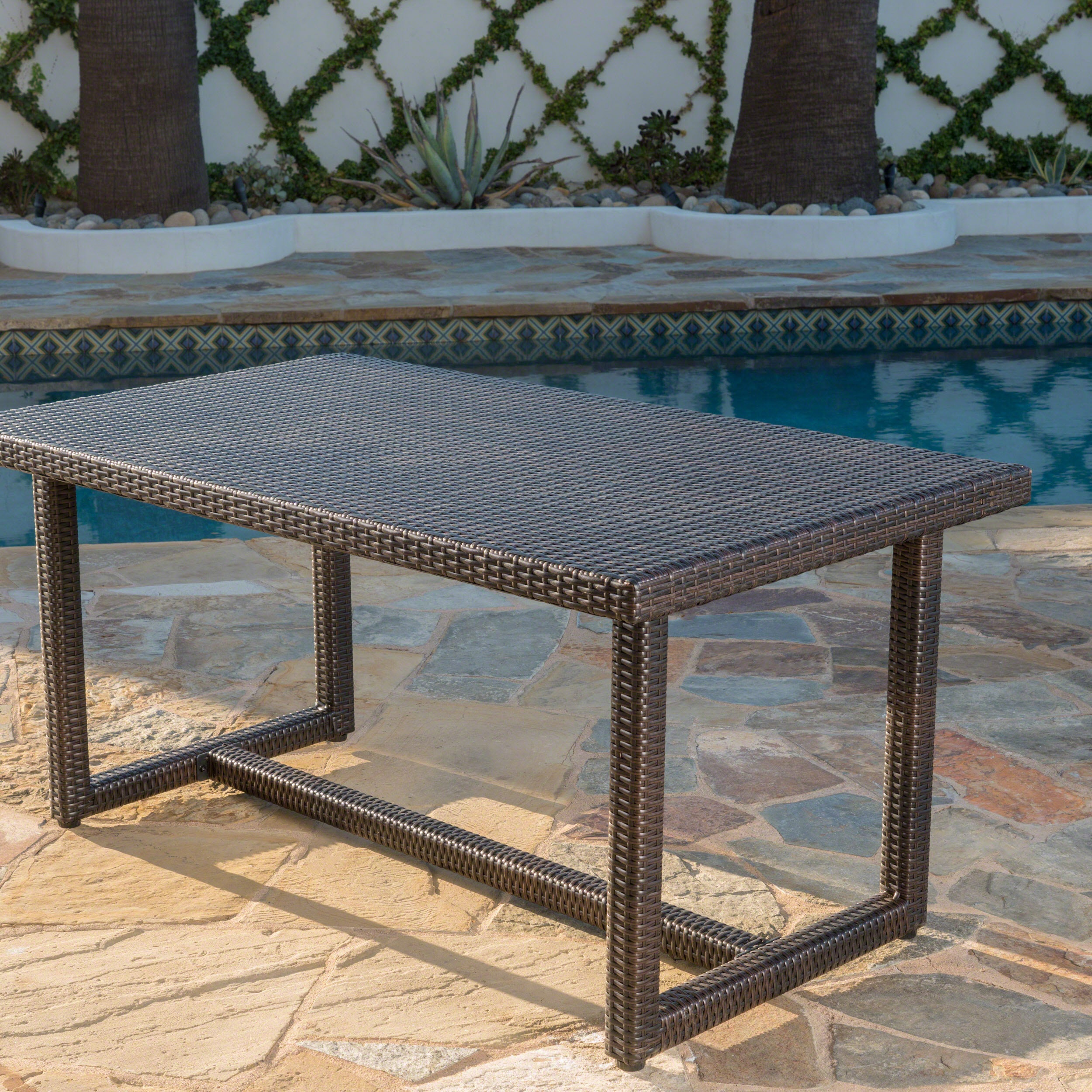 Malibu Outdoor 59 Inch Wicker Dining Table