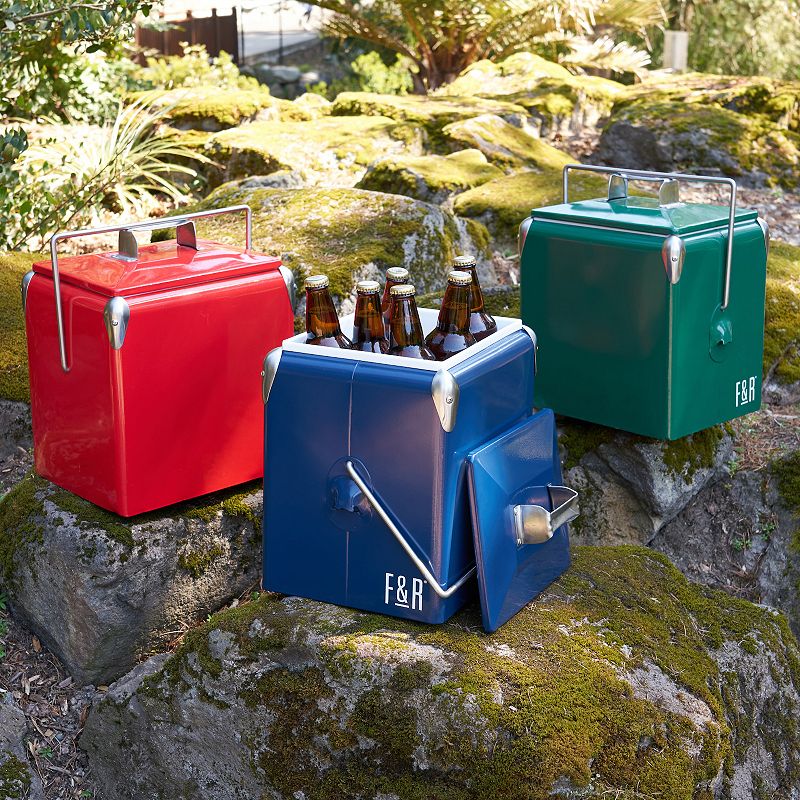 Red Vintage Metal Cooler by Foster and Rye