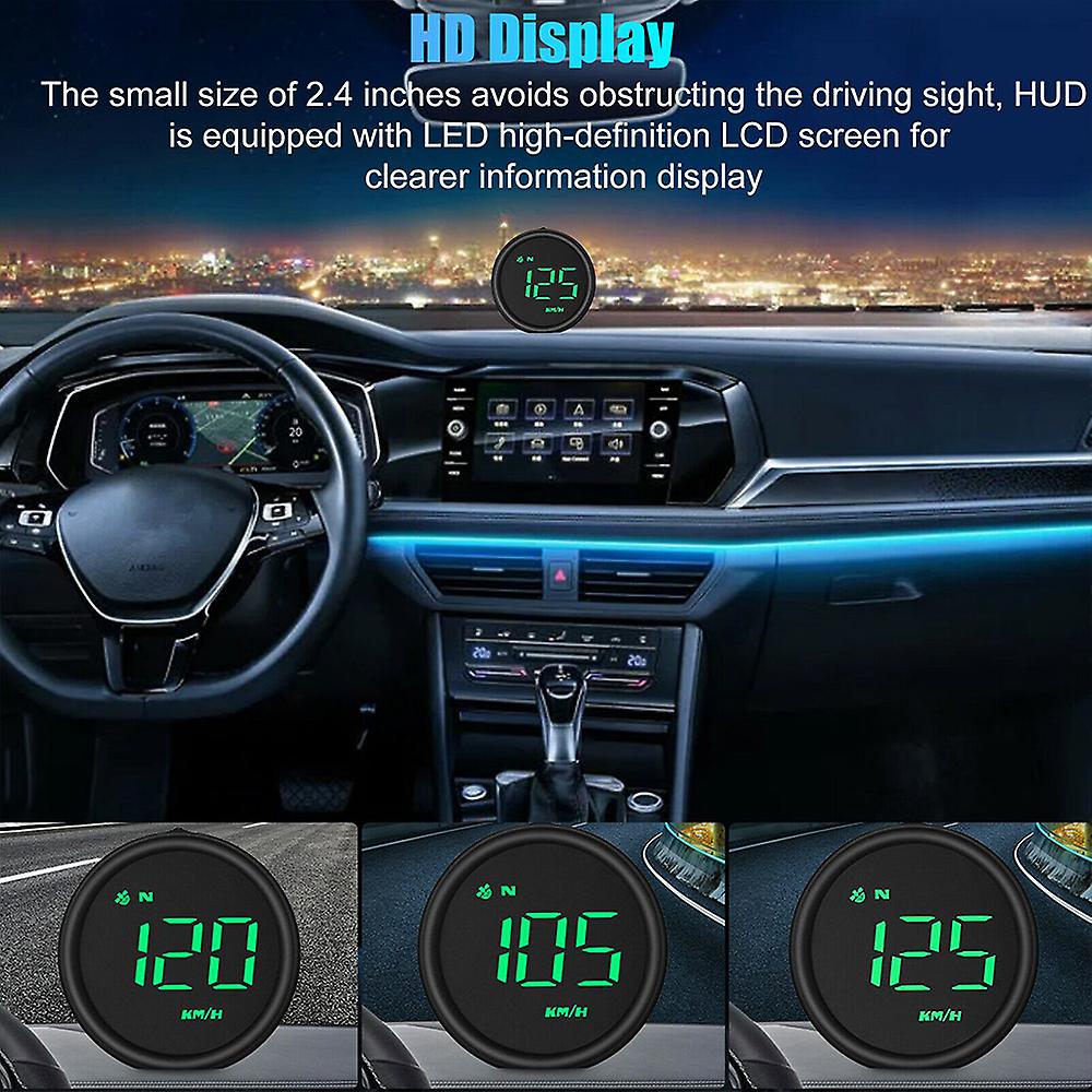 Car Gps Speedometer Head-up Display Digital Hud Compass Overspeed Warning Alarm