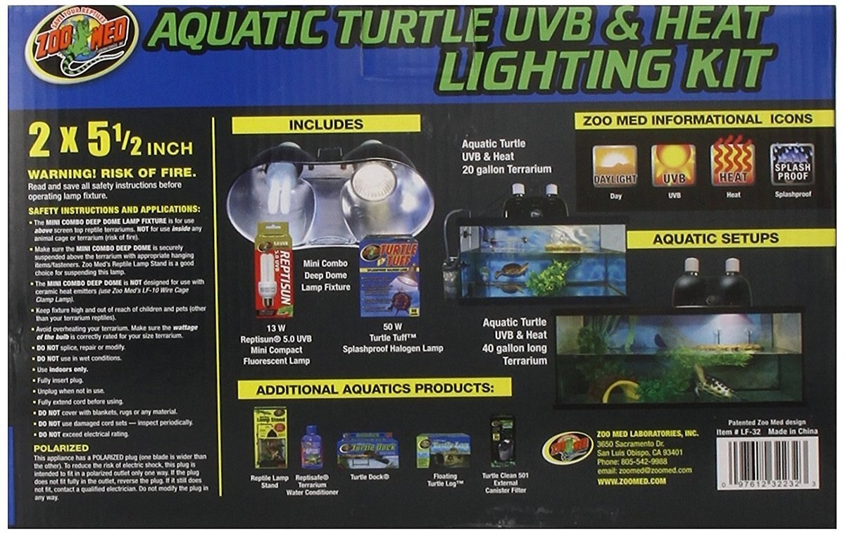 Zoo Med Aquatic Turtle UVB and Heat Lighting Kit