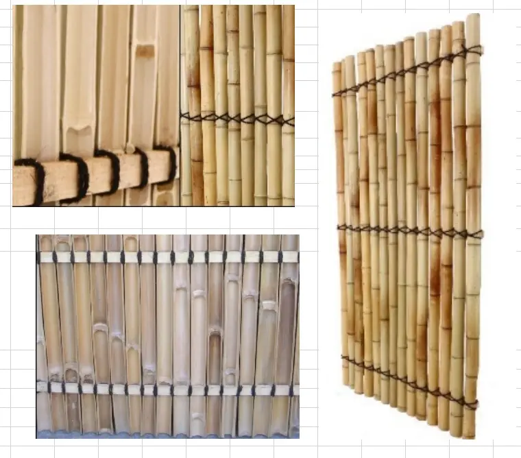 Half Round Bamboo fence for garden Bamboo from Vietnamese plantations easy to assemble environmentally friendly