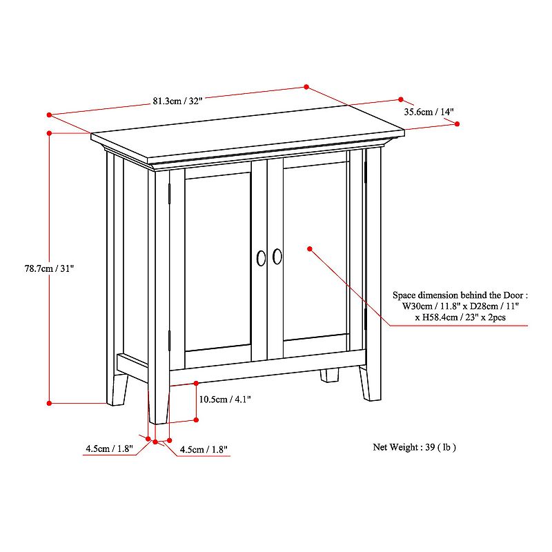 Simpli Home Redmond 2-Door Storage Cabinet