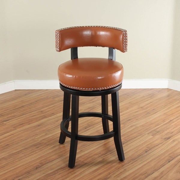 Mossoro Swivel Faux Leather Upholstered Wood Counter Stool