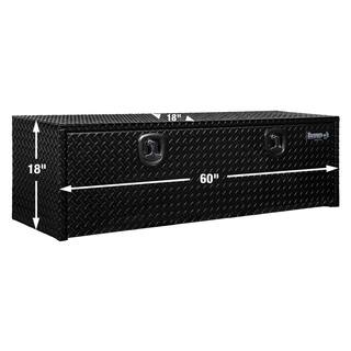 Buyers Products Company 18 in. x 18 in. x 60 in. Gloss Black Diamond Tread Aluminum Underbody Truck Tool Box 1725115