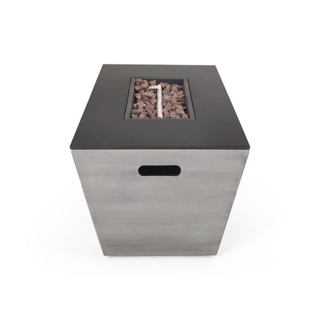 Langton Outdoor 50000 Btu Light Weight Concrete amp Ceramic Rectangular Fire Pit Christopher Knight Home