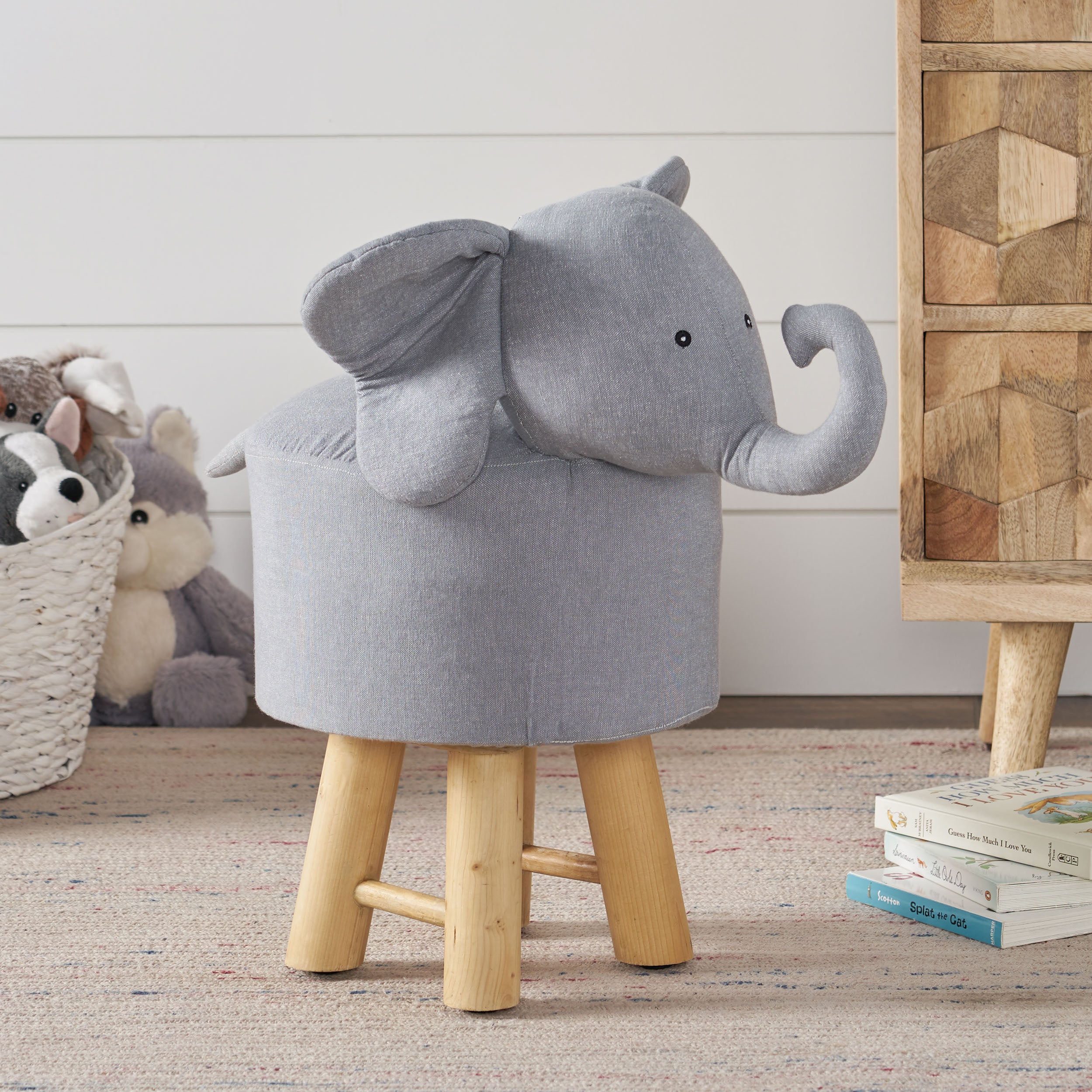 Scotlynn Contemporary Kids Elephant Ottoman