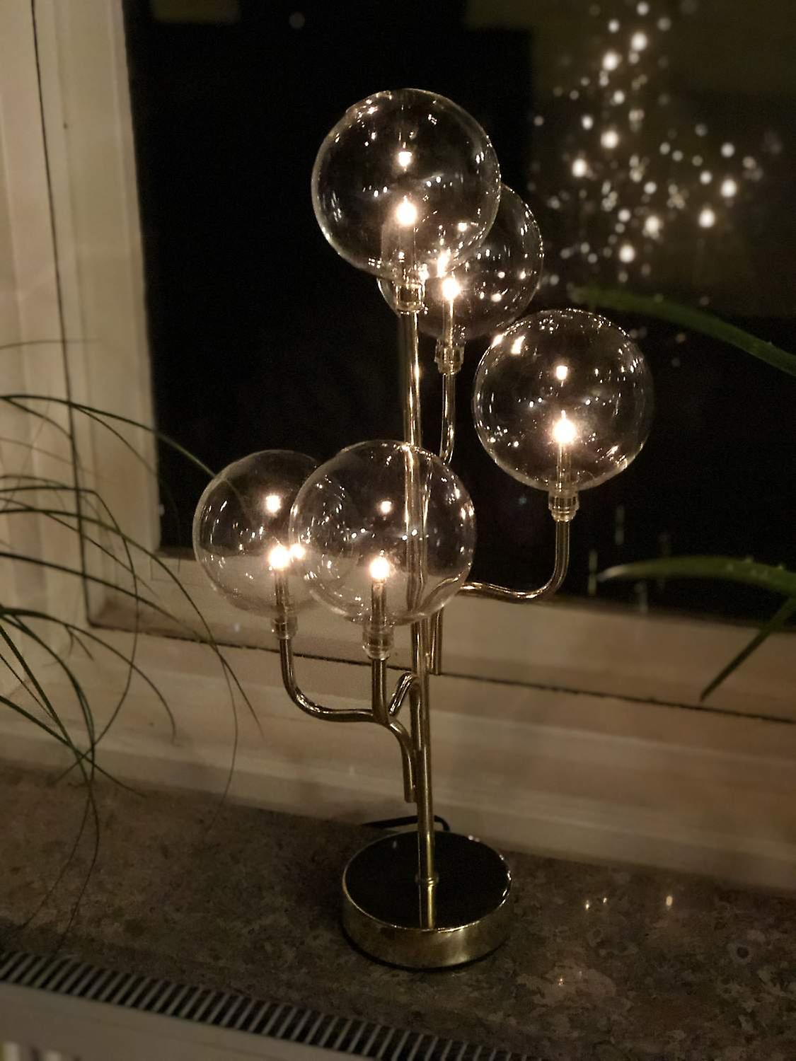 Lamp table metal/glass glass balls H46 cm