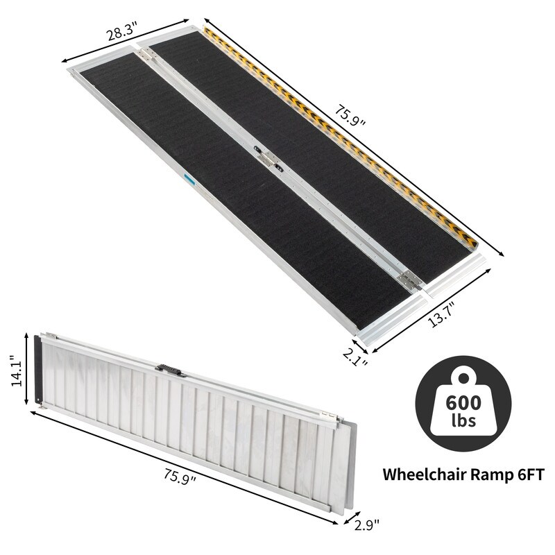 6ft Wheelchair Ramp Aluminum Folding Mobility Scooter   N/A