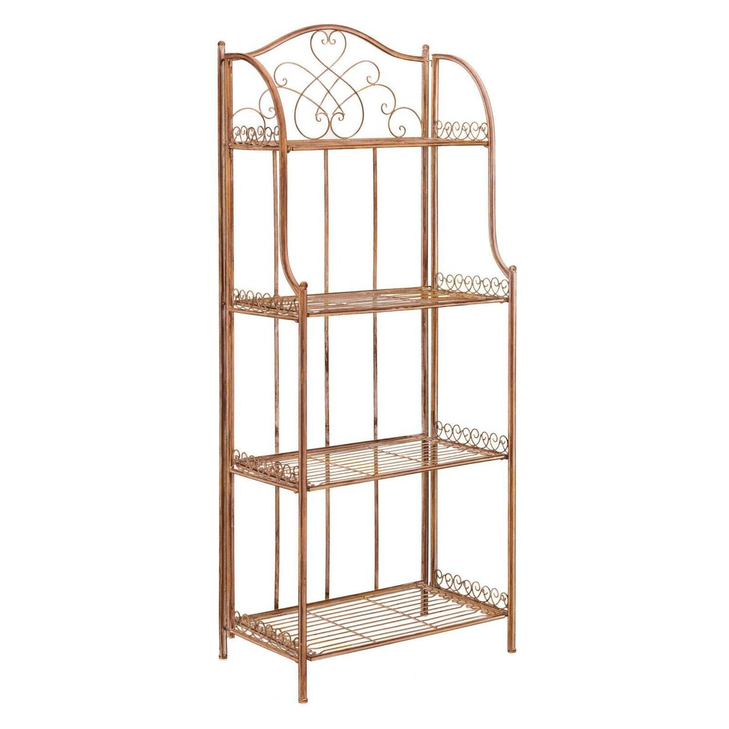 Safavieh Amaris Wrought Iron 4 Tier Outdoor Bakers Rack  Crowdfused