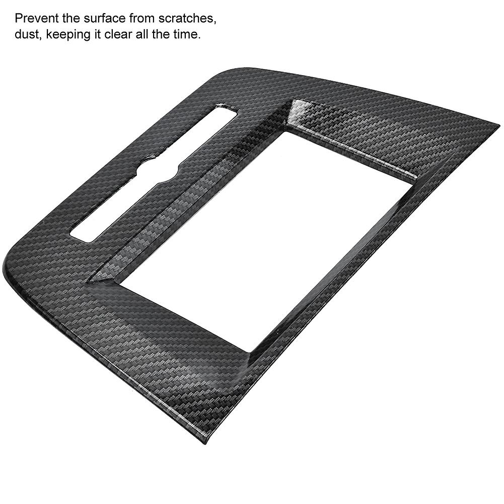 1pc Carbon Fiber Style Dashboard Navigation Frame Cover Trim For Mg Zs Suv 2017-2018