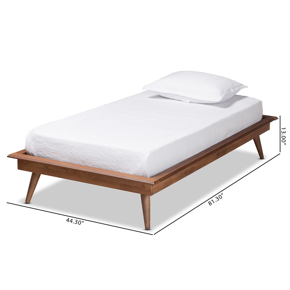 Karine Walnut Brown Finished Wood Twin Size Platform Bed Frame