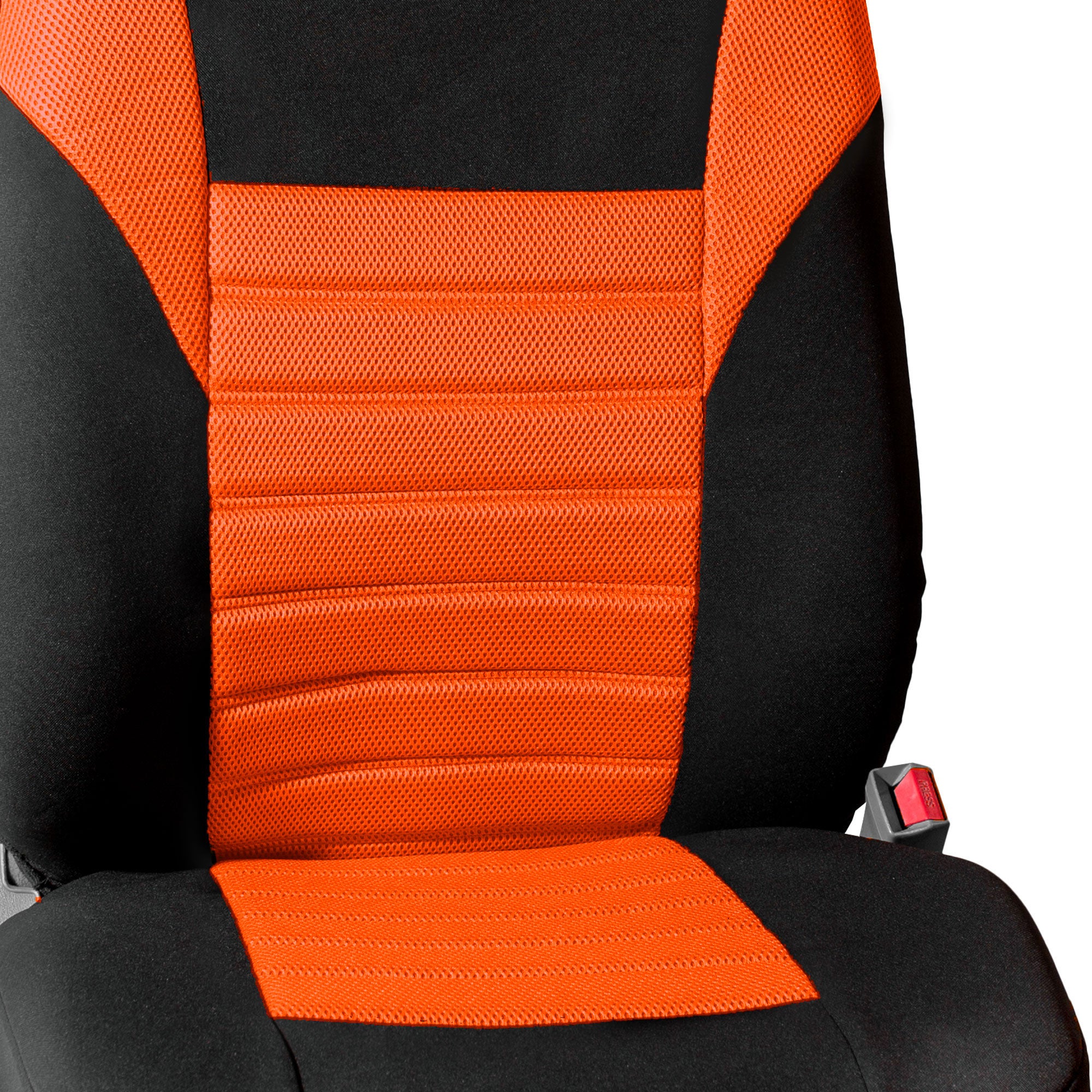 FH Group 3 Row 8 Seaters SUV Seat Covers for Auto 3D Mesh Orange Black Free Gift Air Freshener