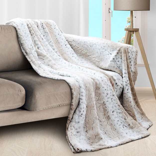 Cheer Collection Embossed Faux Fur Throw Blanket