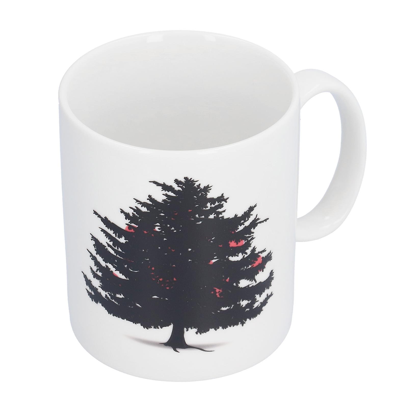 Christmas Trees Pattern Color Changing Mug Heat Induction Cup Ceramic Mug For Home Office