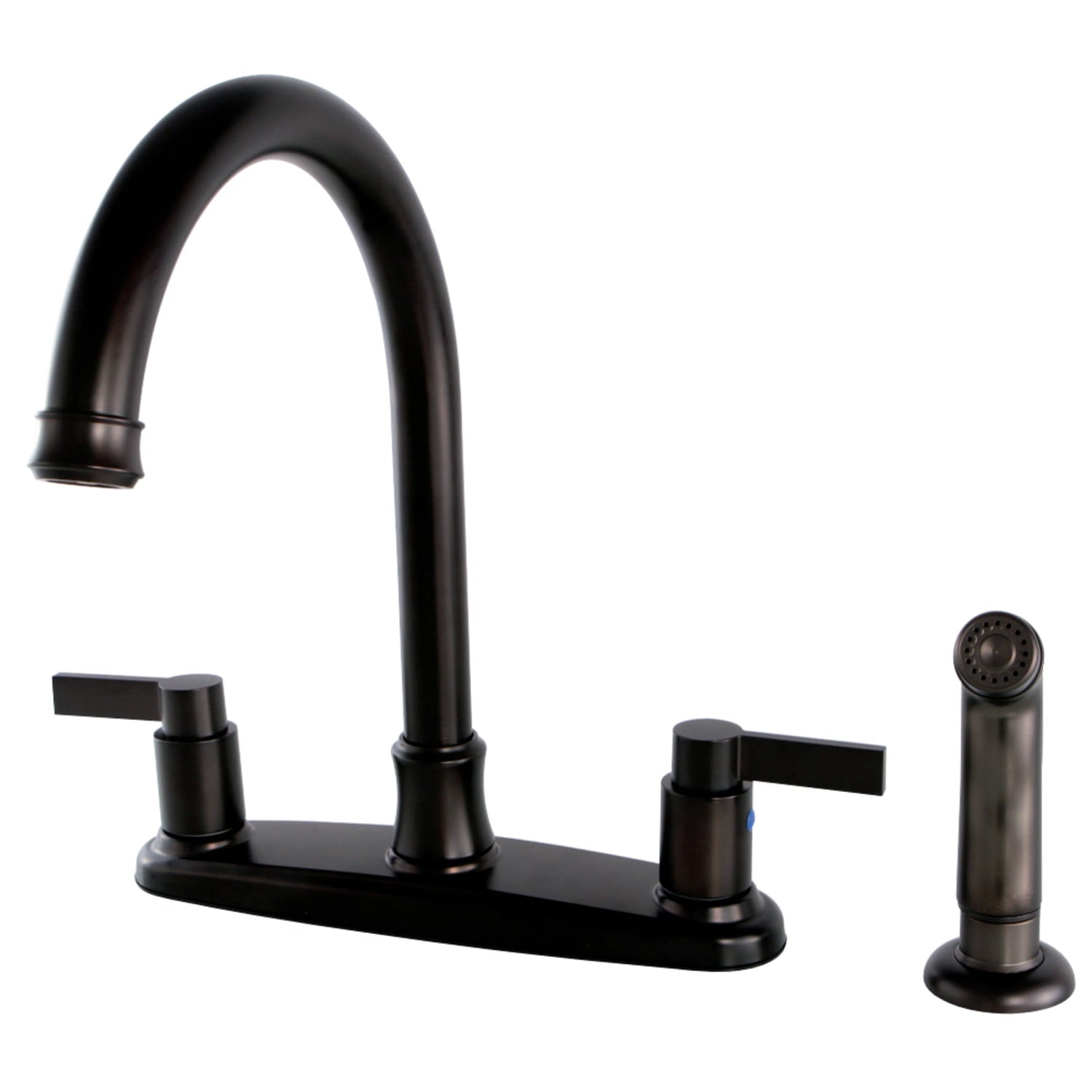 Kingston Brass FB7795NDLSP NuvoFusion 8-Inch Centerset Kitchen Faucet with Sprayer， Oil Rubbed Bronze