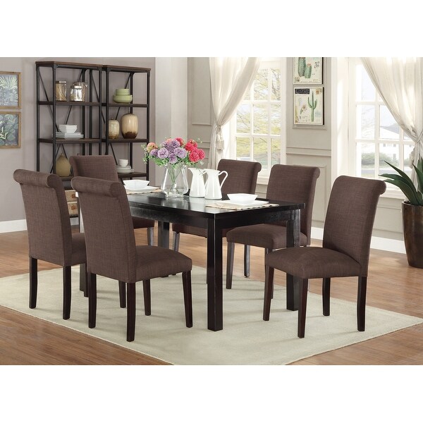 Transitional Blue Grey Polyfiber Chairs Dining Seating Set of 2 chairs