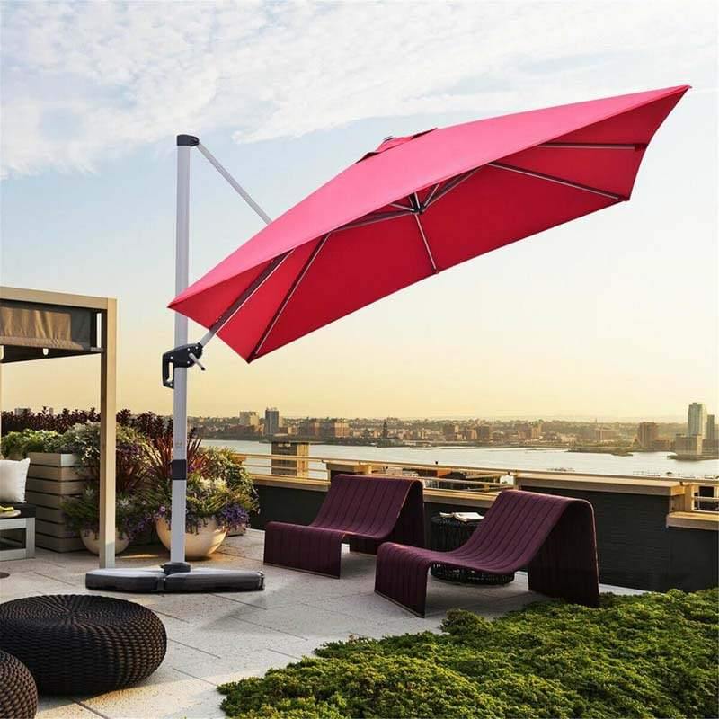 10 Ft Square Offset Patio Cantilever Umbrella with 360 Degree Tilt