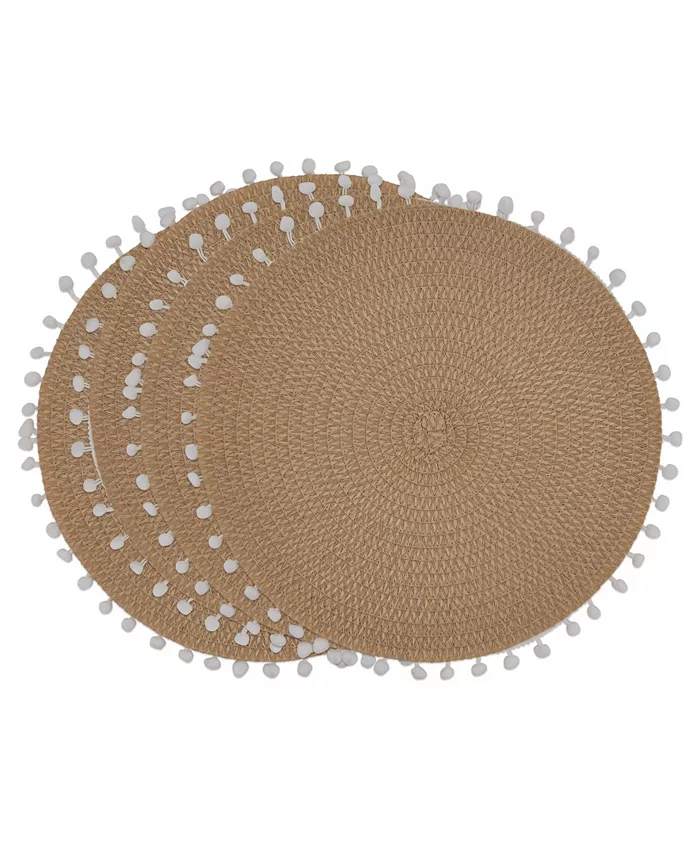 Saro Lifestyle Pom Pom Placemat Set of 4