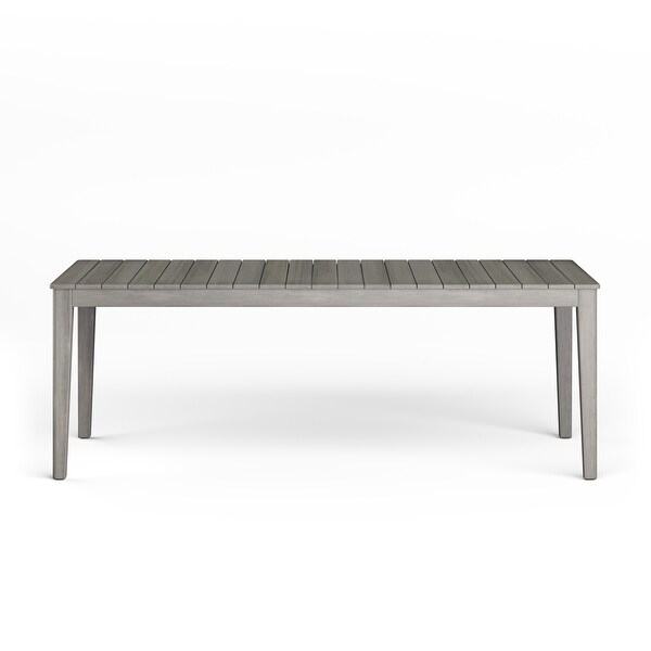 WyndenHall Lotus 83 inch Wide Contemporary Outdoor Dining Table in Distressed Weathered Grey - N/A