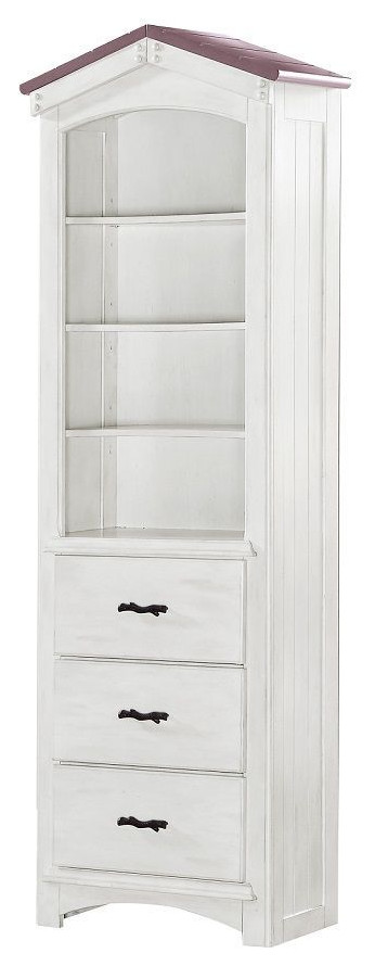 Acme Tree House Bookcase Cabinet Pink and White Finish   Farmhouse   Bookcases   by Acme Furniture  Houzz