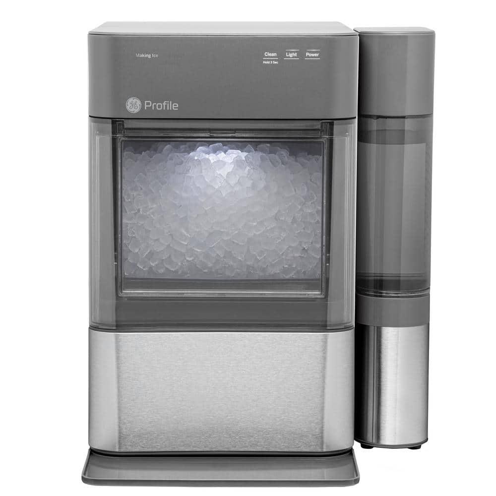 GE Profile Opal 24 lb Portable Nugget Ice Maker in Stainless Steel with Side Tank and WiFi connected