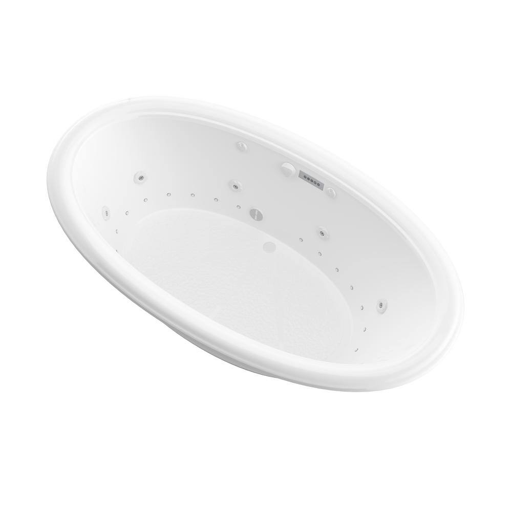 Universal Tubs Topaz Diamond Series 78 in. Oval Drop-in Whirlpool and Air Bath Tub in White HD4478PCDLX