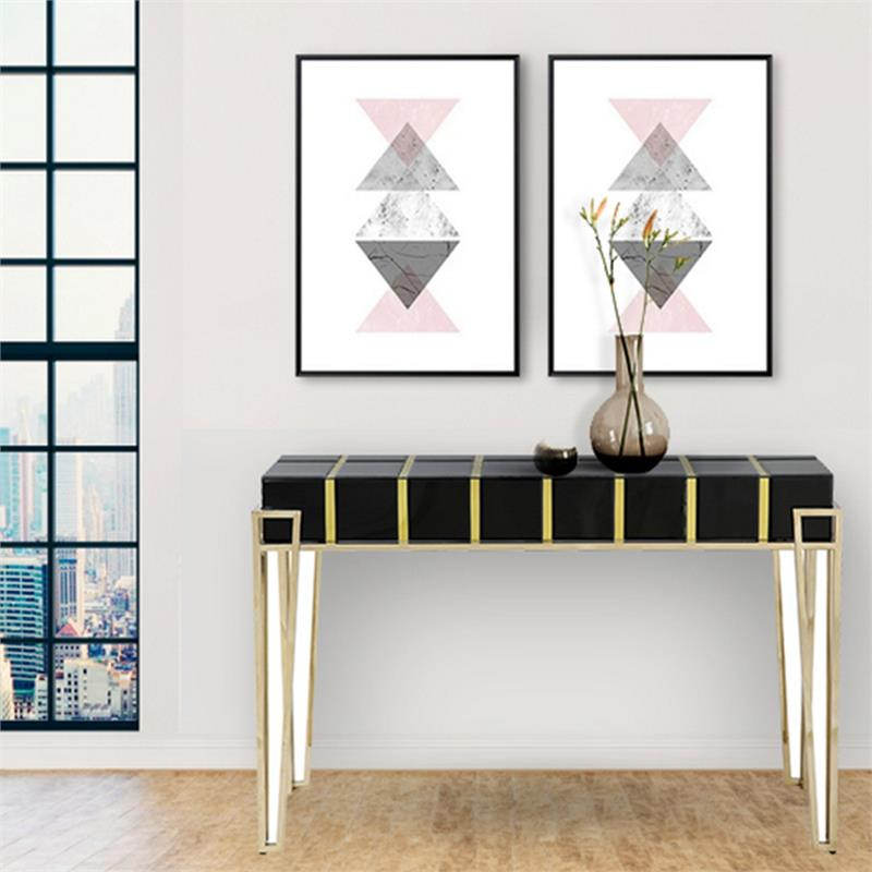 Camden Isle Tuxedo Black Mirrored Console Table   Contemporary   Console Tables   by Homesquare  Houzz