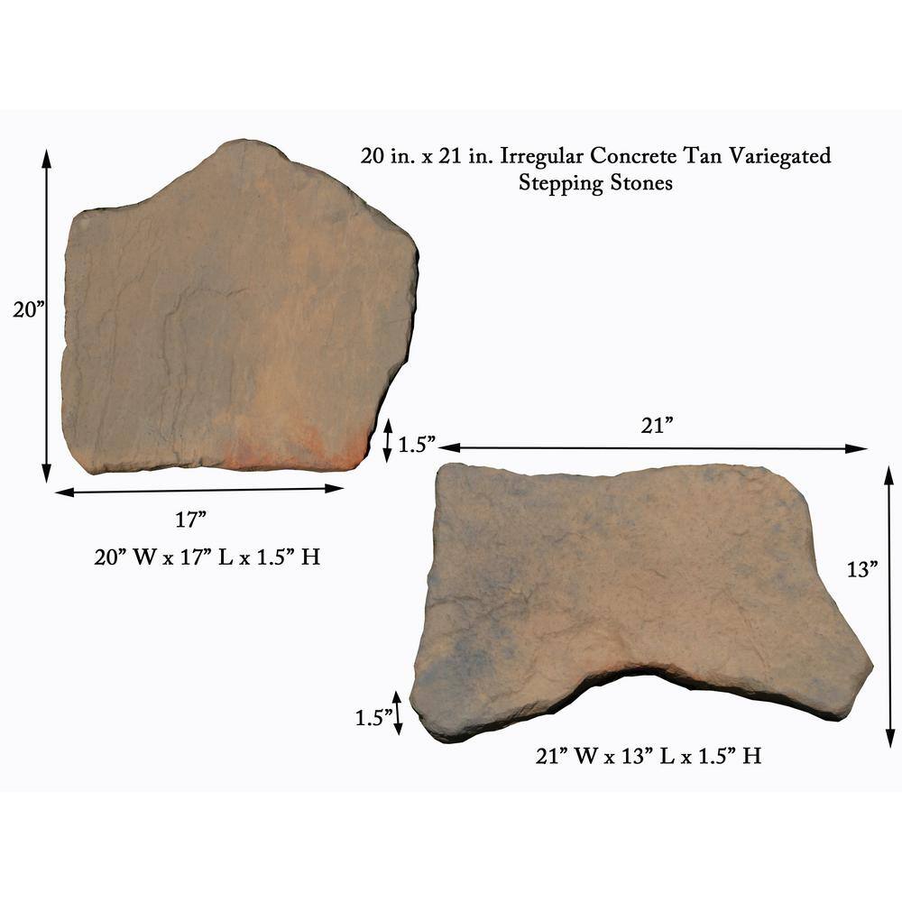 Nantucket Pavers 20 in. x 21 in. Irregular Tan Variegated Concrete Step Stones Kit (20-Piece) 52204