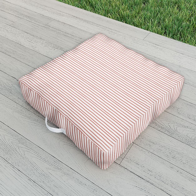 Emanuela Carratoni Old Pink Stripes Outdoor Floor Cushion Deny Designs