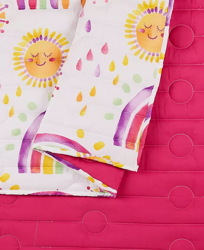 Urban Playground Rainbows and Suns 2 Piece Quilt Set， Twin