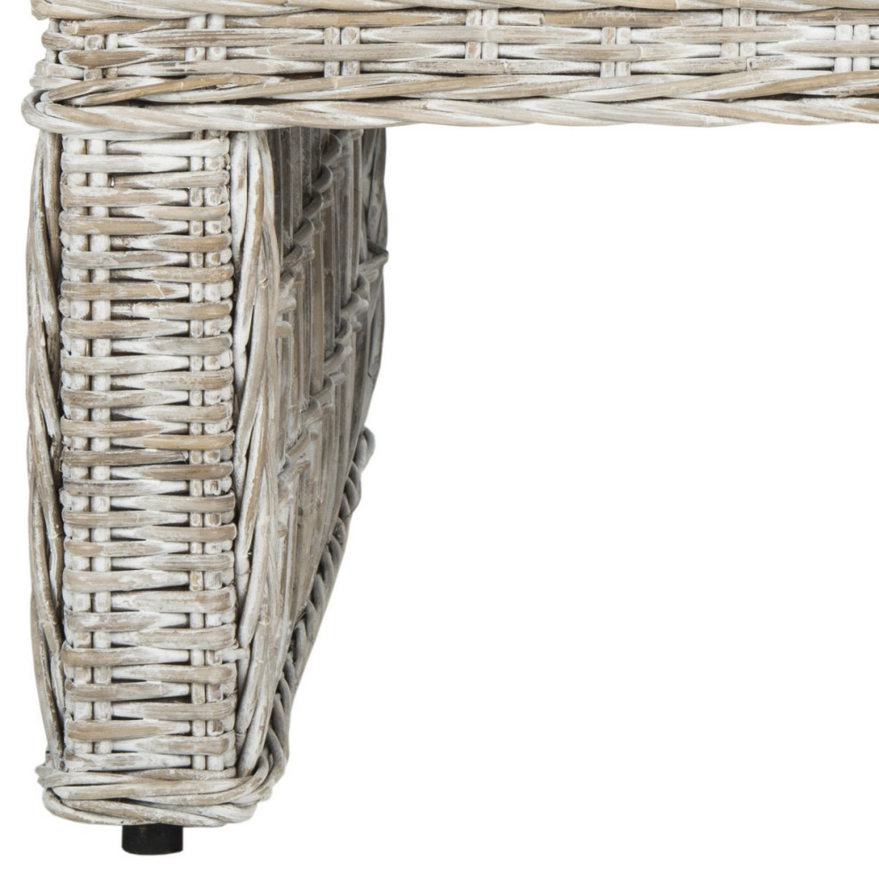 Lillith Wicker Coffee Table Whitewash   Tropical   Coffee Tables   by AED Luxury Home Decor  Houzz