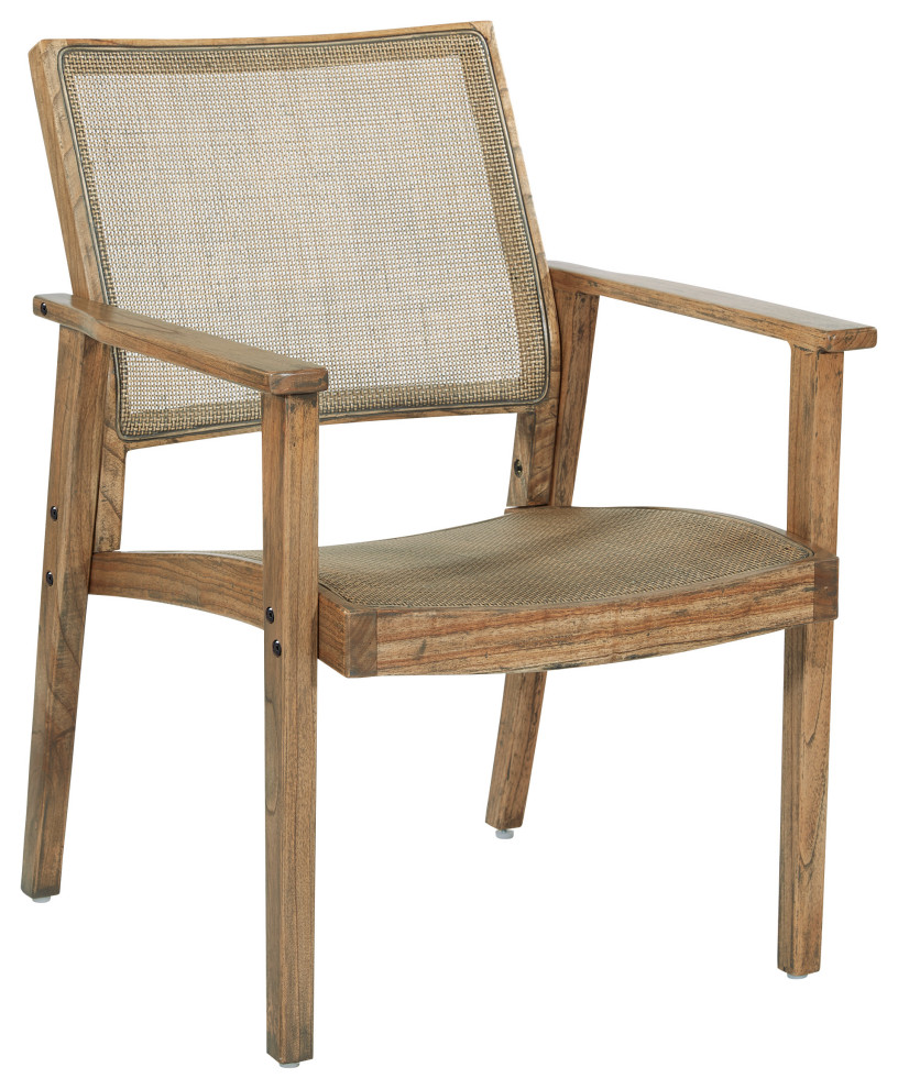 Lavine Cane Armchair With Rustic Gray Frame   Tropical   Armchairs And Accent Chairs   by Office Star Products  Houzz