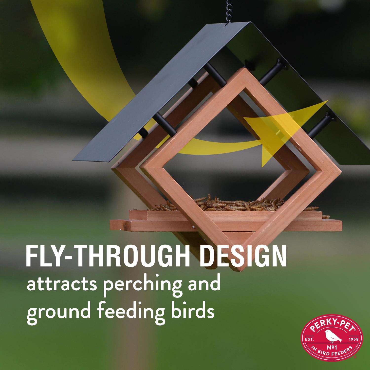 Perky-Pet Cardinal 0.25 cups Metal/Wood Architect Bird Feeder 4 ports